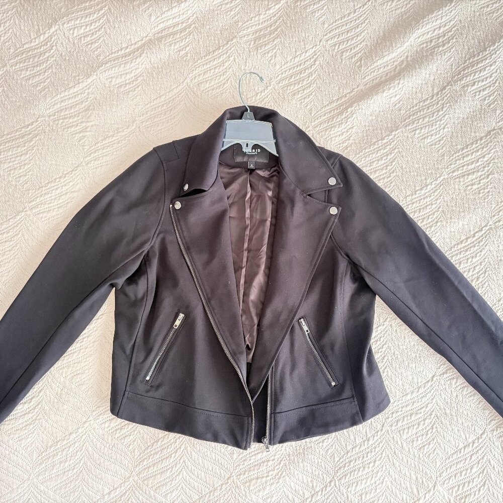 Torrid Black Moto Jacket with Silver Zippers – Size 12 Sleek and edgy black moto